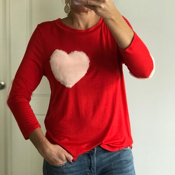 ♥️VALENTINES DAY♥️1 SM LEFT♥️Red Heart Tunic Top - Picture 2 of 6